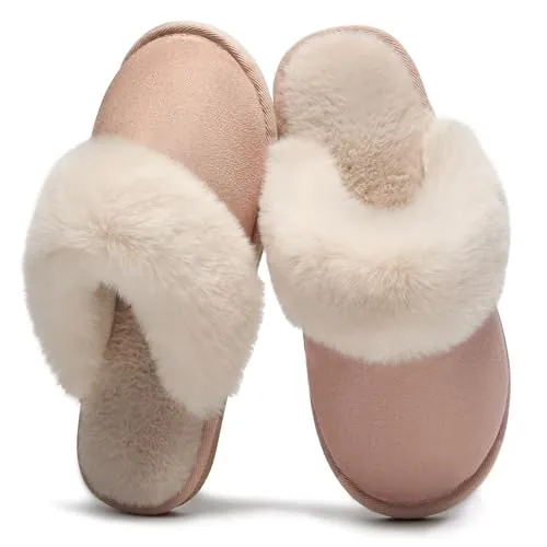 Donpapa Zapatillas Casa Mujer Hombre Invierno Peluche Memory Foam Pantuflas | Shearling Sintético,Cálidas Slippers,Esponjosas y Comodas,Antideslizantes,Interior y Exterior,YS Chestnut 280 EU38.5-40