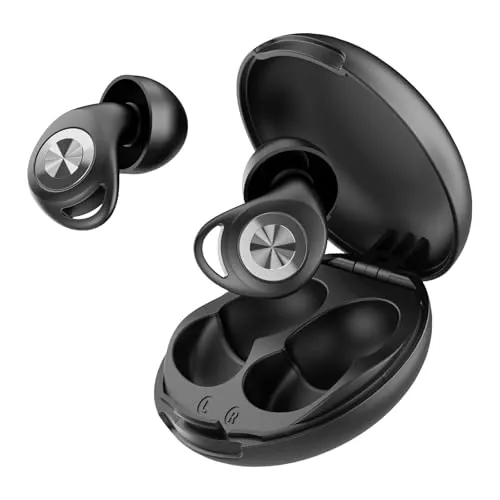 Tapones Oidos Ruido Dormir,45dB Tapones Oidos Cancelacion de Ruido Protección Auditiva para Dormir/Concentración/Conciertos, con 8 Reutilizable Puntas(XS/S/M/L) y Estuche Negro