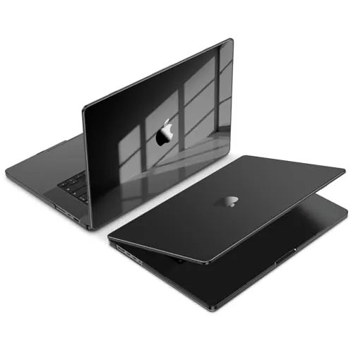 EooCoo para Funda Macbook Pro 14 Pulgadas M5-M1 Ultrafina NegroTransparente