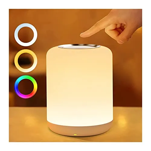 SOLIDEE Luz Nocturna Infantil,4 modos Lamparas de Mesita de Noche Tactil Regulable con 256RGB colores,USB Recargable 1H Temporizador Lampara Quitamiedos Infantil Para Dormitorio Sala De Estar Regalo