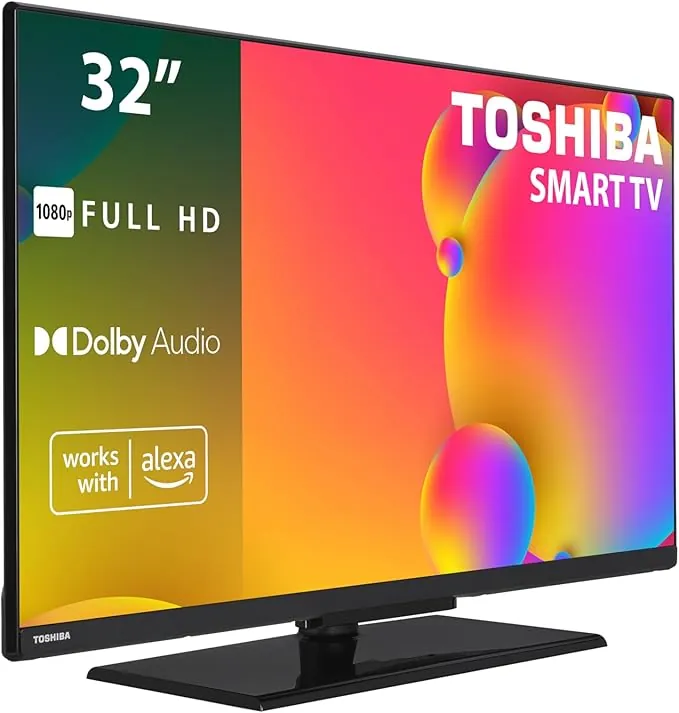 Toshiba 32LV3563DG Smart TV de 32", con Resolución Full HD (1920 x 1080), HDR, Compatible con Asistente de Voz Alexa