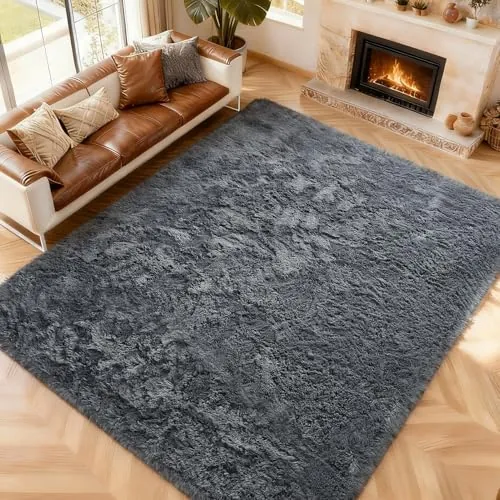CHOSHOME - Alfombra para salón (90 x 150 cm), Color Gris