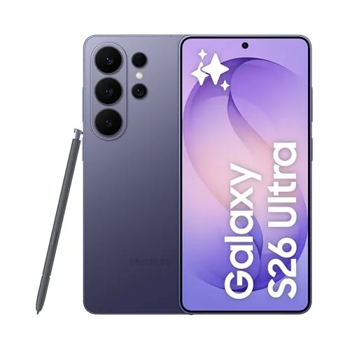 Samsung Galaxy S26 Ultra, 512GB, Smartphone con Galaxy AI, Cámara 200MP, 12GB RAM, Batería 5000mAh, Garantía del Fabricante 3 Años+1 Año Extra, Color Violeta Cobalto (Versión Española)