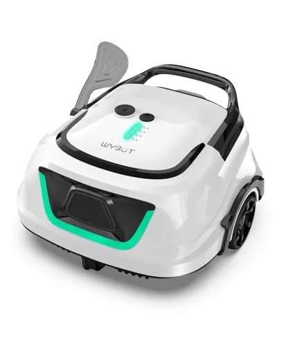 WYBOT A1 Robot Limpiafondos Piscina, Tiempo de Trabajo 120 Min, Limpiafondos Piscina Automatico con Doble Filtro para Piscinas Elevadas de hasta 100 m² Cuadrados(Verde Blanco Perla)