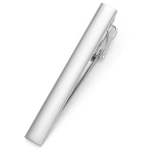 HONEY BEAR 1.97"/2.12"/2.36" Clip Pasador de Corbata -Talla Normal para Hombre Necktie, Boda Negocio Regalo,5cm/5.4cm/6cm (Cepillado Plata Horizontal 5cm)