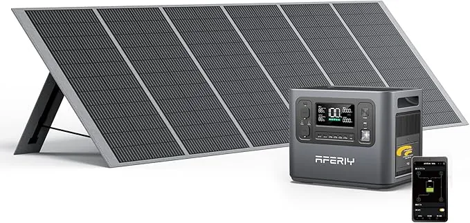 AFERIY Generador Solar de 2400W con Panel Solar 400W, Estación de Energía Portátil de 2048 Wh, Batería LiFePO4, 220 V-240V, Generador Solar Portatil para Camping, Hogar, Oficina