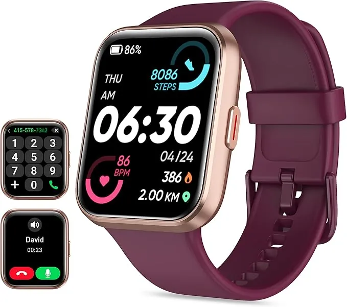 Tensky Reloj Inteligente Mujer con Llamadas y Voz de Alexa, Whatsapp Notificaciones, 1.85" Smartwatch Mujer con SpO2/Pulsómetro/Monitor de Sueño, 110 Modos Deportes, 3ATM Regalo para iPhone Android