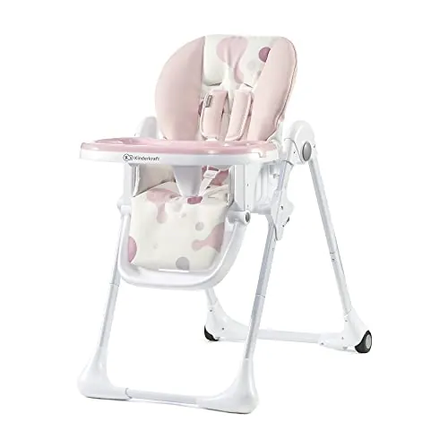 kk Kinderkraft Trona Bebé Ajustable Yummy, Bandeja, Hasta 3 Años, Rosa