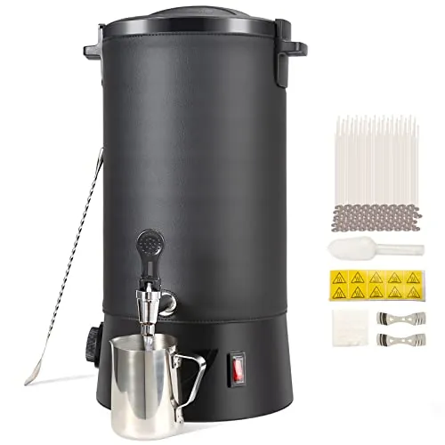 VEVOR Derretidor de cera para hacer velas, olla de fusión eléctrica extra grande de 10 litros con boquilla fácil de verter y control de temperatura de 9 niveles, fácil de limpiar para velas, jabón