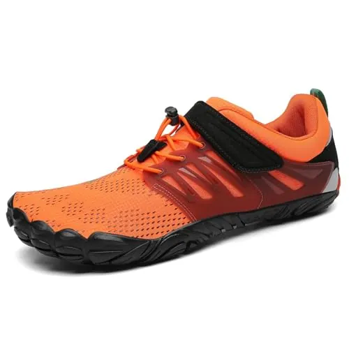 SAGUARO Zapatillas Barefoot Hombre Mujer Zapatillas Minimalistas Zapatos Barefoot Calzado Minimalistas Zapatillas de Trail Running Barefoot Shoes para Zero Drop Suela Naranja,Gr.46