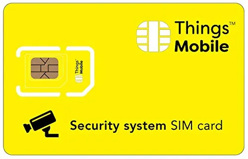 Tarjeta SIM para Sistemas de Seguridad - Things Mobile - Cobertura Global, Red multioperador GSM/2G/3G/4G, sin costes fijos, sin vencimiento. 10€ de crédito Incluido
