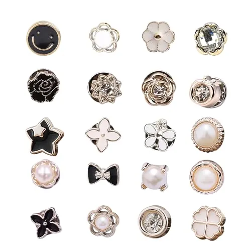 Botones de Broche de Camisa, 20 Piezas Mujer Camisa Broche Botones, Botones de Camisa Invisibles, Pines de Botón sin Coser, para Camisa, Ropa, Decoración de Sombreros