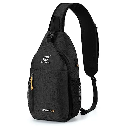 SKYSPER Bolso Bandolera Ligero Bolsa de Pecho para Hombre y Mujer Bolsas Cruzados 6L Mochilas de Bandoleras Impermeable para Viaje Deportes Senderismo Casual