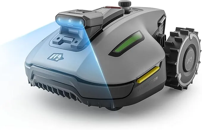 MAMMOTION YUKA Mini 2 500 Robot Cortacésped sin Cable Perimetral, Sin Señal Perdida, Sin RTK, Visión AI Tri-CAM, DropMow, Pendientes hasta un 45%, hasta 500㎡, Mapeo Automático Multi-Zona