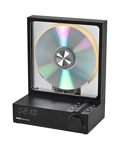 Silva Schneider CDP 99 BT | Reproductor de CD con función MP3, transmisor y Receptor Bluetooth 5.3, Pantalla LED, batería de 4000 mAh, Control Remoto, a Prueba de Golpes, USB-C, Tarjeta SD, portátil