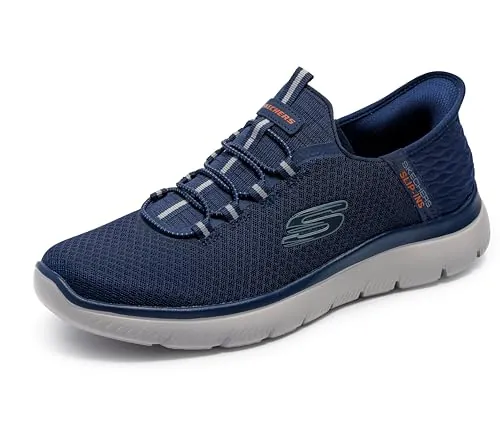 Skechers Hombre Summits High Range Zapatillas, Navy Mesh/Trim, 43 EU