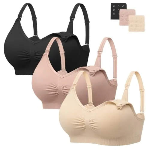 HBselect Sujetador Lactancia Mujer 3Pack Sujetadores Lactancia Sin Aros