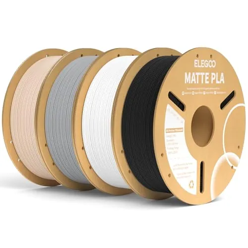 ELEGOO Filamento PLA MATE 1.75 4KG Negro, Blanco, Gris, Beige