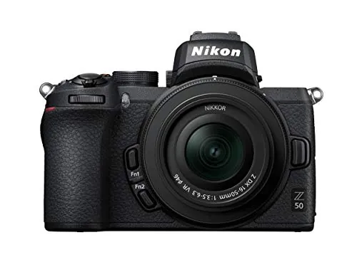 Nikon Z50 - Cámara DX Mirrorless, 11 FPS, Vídeo 4K, Pantalla Táctil abatible, Kit Cuerpo con Objetivo 16-50 DX VR, Color Negro