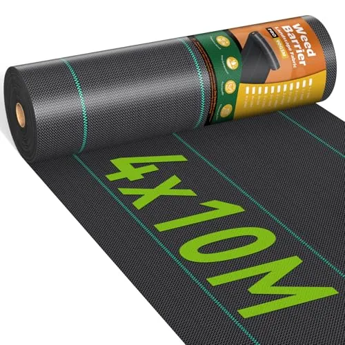 iropro Malla Antihierbas, 4m x 25m, 100m² Malla contra Malas Hierbas, Tela Antihierbas, Tela Geotextil para Control de Maleza, Protección césped Artificial, Lona antimalezas jardín, Anti-UV