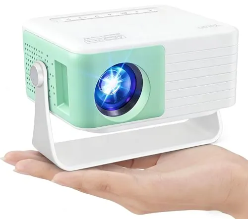 Mini Proyector Portátil Yoton Y3, Proyector 1080P Full HD con 15000 Lúmenes, Bajo Ruido, Zoom 50%-100%, Auto Keystone, Compatible con HDMI, PC, TV Stick y Google Cast, para Dormitorio