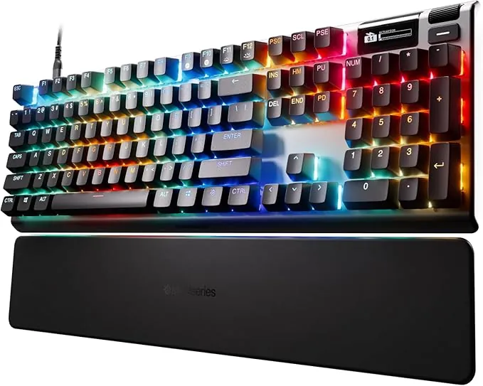 Steelseries Apex Pro Gen 3 Teclado Mecanico Gaming - HyperMagnetic Interruptores OmniPoint 3.0 - Accionamiento Ajustable - Rapid Trigger + Rapid Tap - Preajustes - Modo protección - USB-C - US QWERTY