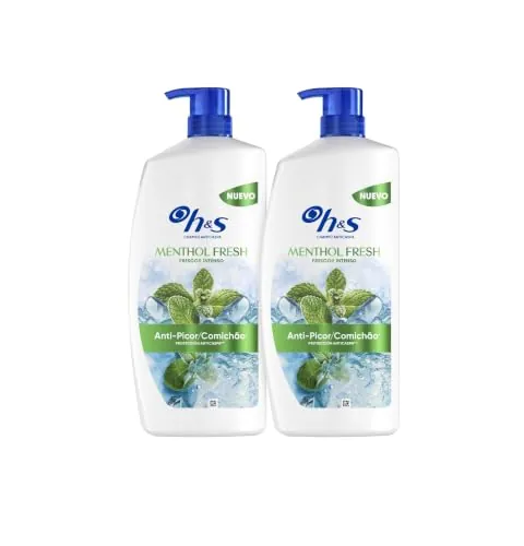 H&S Menthol Fresh Champú Anticaspa Anti-picor, Efecto Refrescante, 2x800ml