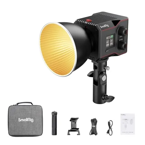 SMALLRIG RC 60B COB Lámpara de Vídeo con Batería Incorporada de 3400mAh y Carga Rápida PD Tipo C, Bicolor Portátil para Disparos en Movimiento, Luz de Salida Continua con 9 Efectos de Luz - 4376B