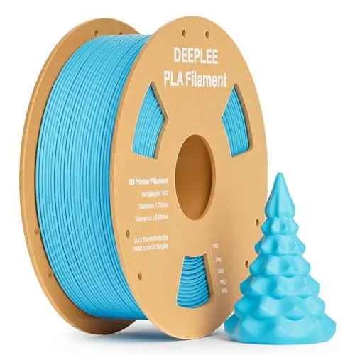 DEEPLEE Filamento PLA 1.75 mm, Bobina 1 kg Verde Claro. Precisión ±0.02 mm. Enrollado Perfecto, Sin Atascos. Compatible con Impresoras 3D FDM.