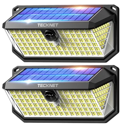 TECKNET Luz Solar Exterior, 4200lm 416 LED Focos Led Exterior Solares