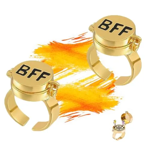 cailiya 2 Pcs Mejores Amigos para Siempre Anillo,BFF Anillos Cute,para Mujeres Niñas para el Mejor Amigo