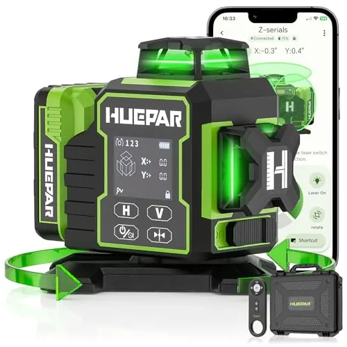 Huepar Nivel Láser 3 * 360° Autonivelante,Modo Pulso Para Exteriores-W03CG