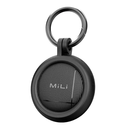 MiLi LiTag Duo Localizador Bluetooth con Llavero, Pack de 1 | Compatible con Apple Buscar y Google Localizador, Pila CR2032, para Llaves, Cartera y Equipaje, Negro