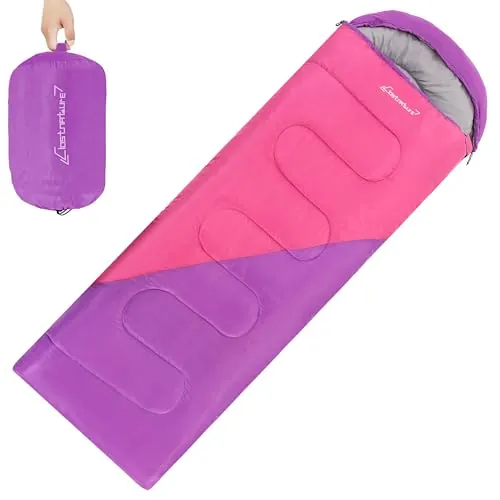 Clostnature Saco de Dormir Ligero para Acampar - Saco de Dormir Rectangular Casual al Aire Libre con Tamaño de Paquete Pequeño para Adultos, Mujeres, Senderismo de Deportes (Cremallera Izquierda)