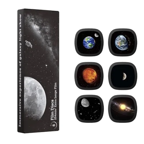 Ainael Galaxy Disco para proyector – Diapositiva Ultra HD Compatible con el proyector Ainael Galaxy y Modelos SKE-TKQ01 & BL-DQY02 (Pro Version) – Set de 6 Discos (Moon)