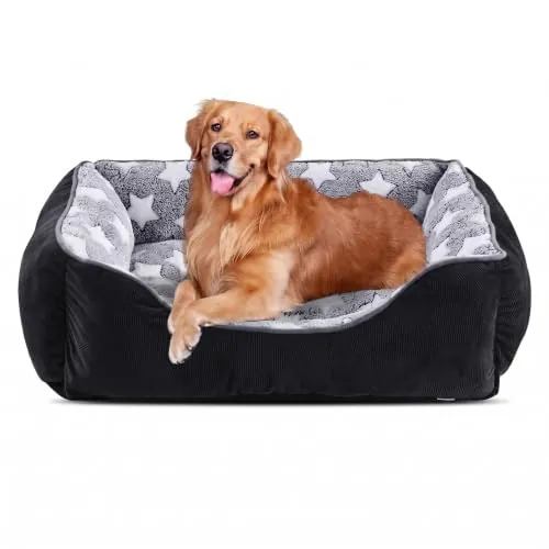 FURTIME Cama para Perros Grandes, Cesta para Perros, Lavable, Antideslizante, mullida, colchón para Perros con Bordes elevados, sofá Suave para Perros y Gatos, XL