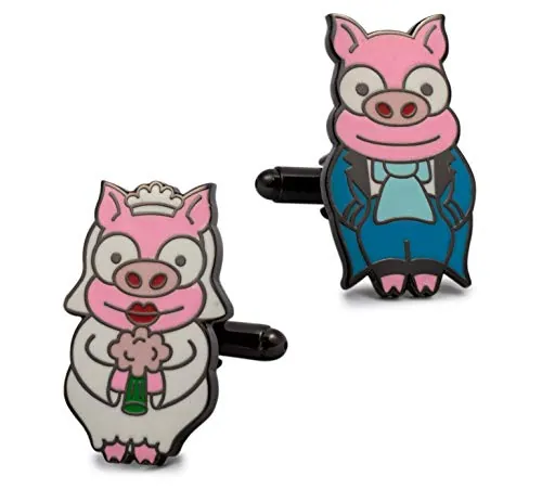Gemelolandia | Gemelos de Camisa Cerditos Boda | 22x12mm | Originales Para Camisas | Complementos de Moda Para Hombres y Niños | Regalos Para Bodas, Comuniones, Bautizos y Otros Eventos
