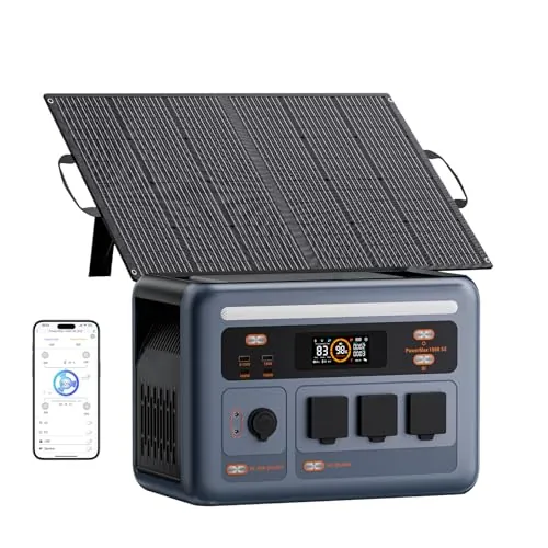 PowerMax 1800SE Estación Eléctrica Portátil 1800W con Panel Solar 100W