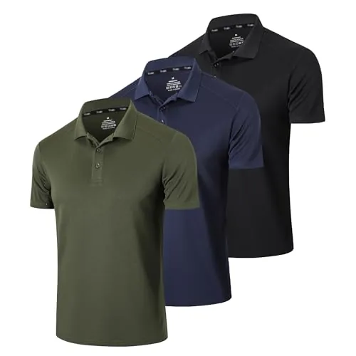 Gaiatiger Polos Hombre Manga Corta 3 Pack Camiseta Golf Polo Hombre-BNG-XL