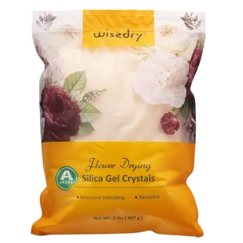 wisedry Gel de silice para secar Flores, Gel silice Secado Flores Reutilizable, Cristales con indicador de Color 0,9 kg (2 LBS)
