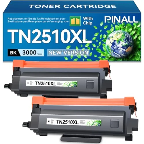 PINALL TN2510XL Compatible con Brother HL-L2400DWE MFC-L2800DW DPC-L2627DWE