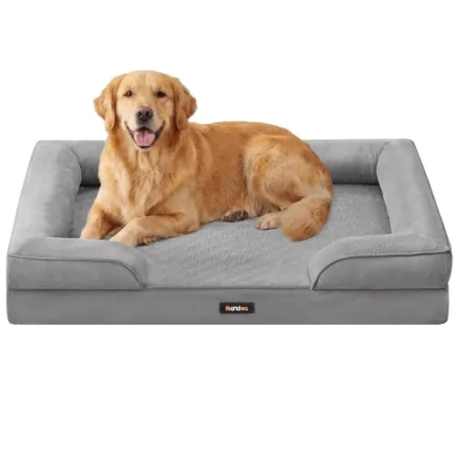 Feandrea Cama para Perro Grande Ortopédica Lavable, 112 x 81 x 17 cm