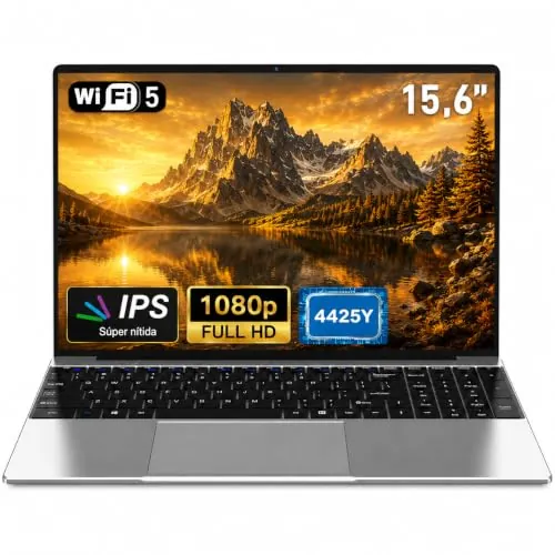 MOONFISH 2026 Pc Portátil Estudio 15,6 Pulgadas, 4425Y, 16GB RAM 256GB SSD