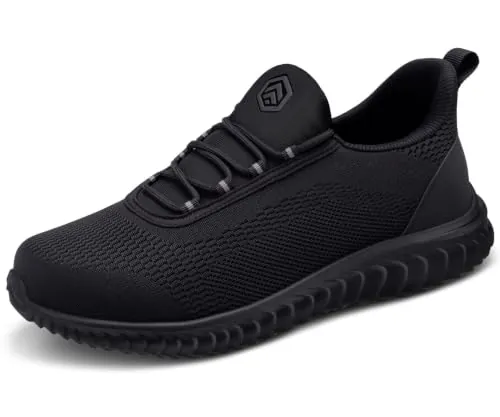 LARNMERN Zapatos de Seguridad para Hombre con Puntera de Acero Negro 42.5