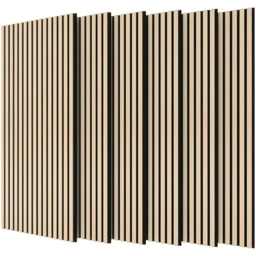 TONOR Paneles Acusticos Decorativos Madera, 120x60-4,32㎡, 6 Pack, Gris