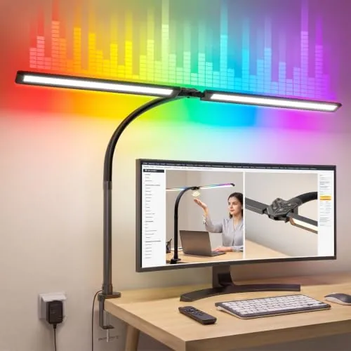 Celiser Lámpara de Escritorio LED Regulable 22W 1800LM – Base con Pinza 9cm