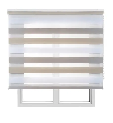 Estores Enrollables Noche y Día Elegantes con Tejido de Doble Caída para Puertas y Ventanas, Estor Noche y Dia de Fácil Instalación con Filtrado de Luz Ajustable STORESBASIC Tricolor 120x180