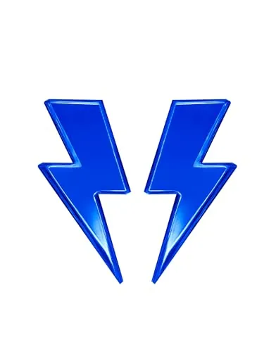 Pendientes Rayo Mujer de Acero y Metacrilato Efecto Espejo (Azul Electríco)