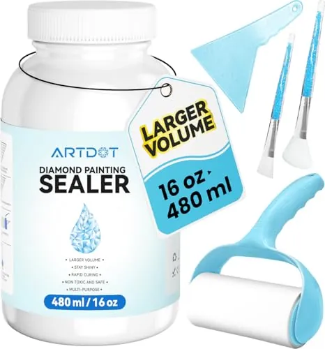 ARTDOT 480 ml Sellador para Diamond Painting Kits Adultos, Pegamento de Alta Capacidad Como los Accesorios de Pintura de Diamante Accesorios para Rompecabezas
