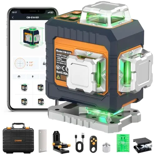 CIGMAN G16 Nivel Láser Verde 4x360 Autonivelante de 16 Líneas